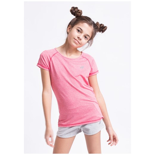 Koszulka sportowa dla dużych dziewcząt JTSD400z - róż melanż