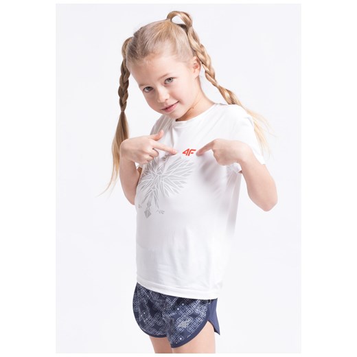 Koszulka kibica dla małych dziewczynek JTSD301z - biały