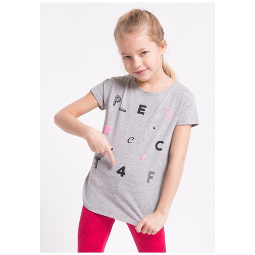 T-shirt dla małych dziewczynek JTSD103z - szary melanż