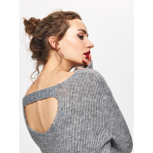 Cropp - Sweter z wycięciem na plecach - Szary bezowy Cropp S 