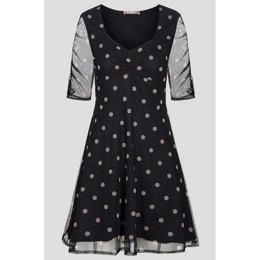 Rozkloszowana sukienka z siateczki ORSAY czarny 42 orsay.com