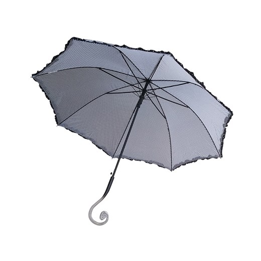 Włoski parasol w kropki z zawiniętym uchwytem