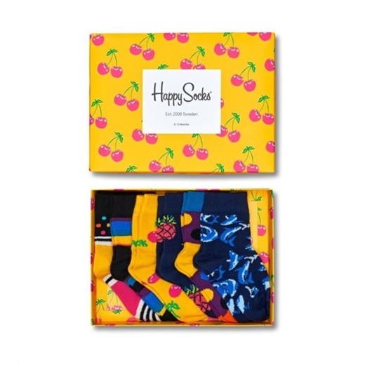 Skarpetki Dziecięce Happy Socks Giftbox (6-pak) XKPOP10-6000 zolty Happy Socks 0-12M INTEMPO