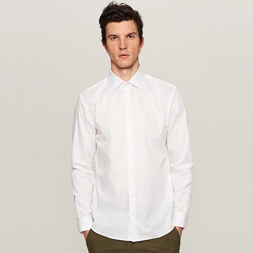 Reserved - Bawełniana koszula regular fit - Biały Reserved bialy 42 