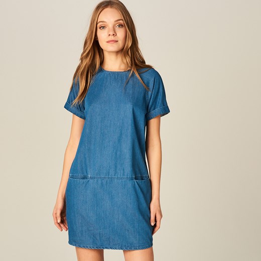 Mohito - Denimowa sukienka z kieszeniami - Niebieski Mohito niebieski 38 