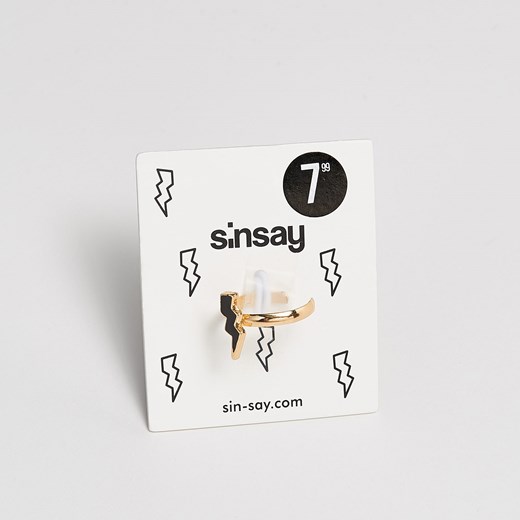 Sinsay - Pierścionek z piorunem - Czarny