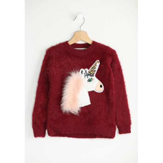 Bordowy Sweterek Unicorn   6 born2be.pl wyprzedaż 