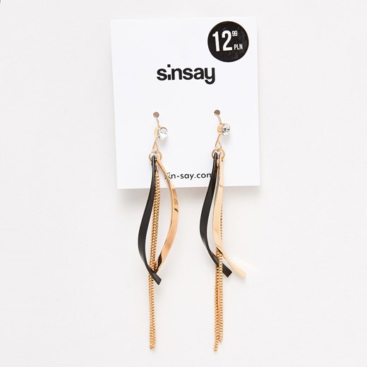 Sinsay - Długie wiszące kolczyki - Beżowy bialy Sinsay One Size
