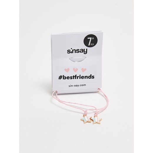 Sinsay - Bransoletki best friends dla przyjaciółek - Różowy Sinsay bialy One Size