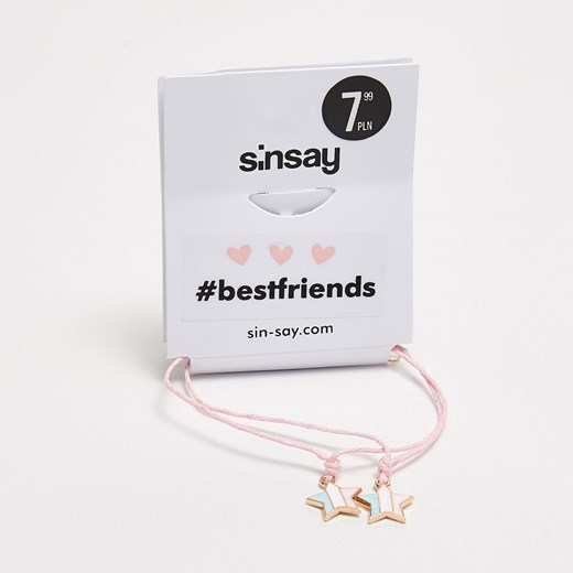 Sinsay - Bransoletki best friends dla przyjaciółek - Różowy bialy Sinsay One Size