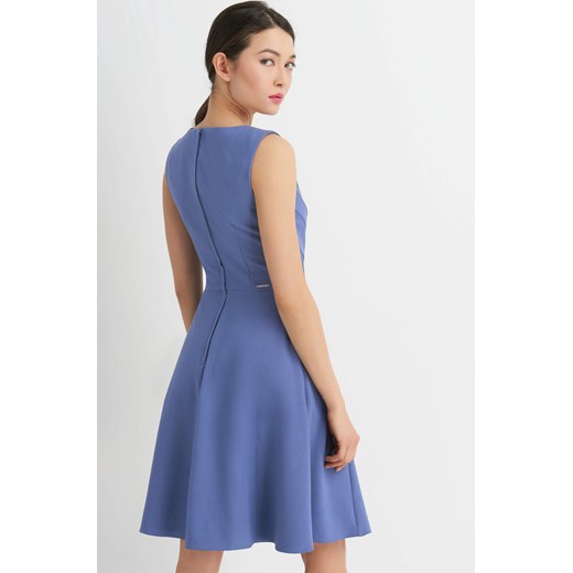 Rozkloszowana sukienka z przeszyciami niebieski ORSAY 42 orsay.com