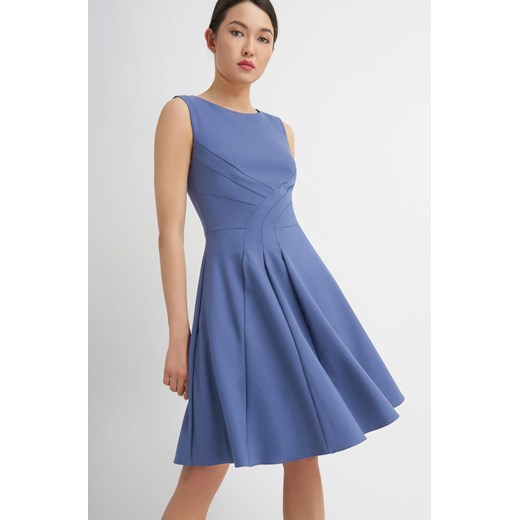 Rozkloszowana sukienka z przeszyciami niebieski ORSAY 42 orsay.com