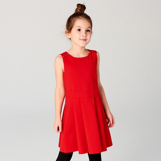 Mohito - Dziewczęca sukienka z aplikacją na plecach little princess - Czerwony pomaranczowy Mohito 110-116 