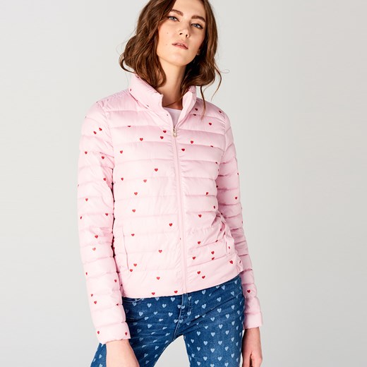 Mohito - Pikowana kurtka w kropki little princess - Różowy Mohito bezowy 36 