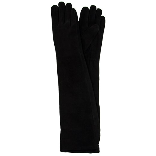 długie czarne skórzane rękawiczki