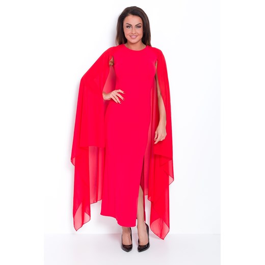 Sukienka maxi z szyfonem [1613] Vein czerwony 42 - XL 