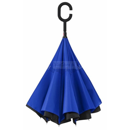 SuperBrella granatowy parasol odwrotny - super HIT! Impliva niebieski  Parasole MiaDora.pl