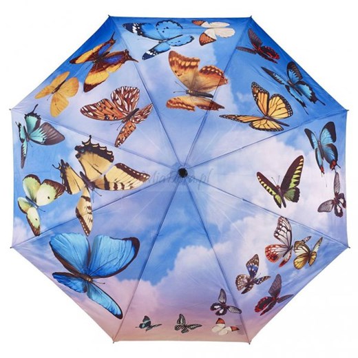 Swirling Butterfly - parasolka składana Galleria Galleria fioletowy  Parasole MiaDora.pl