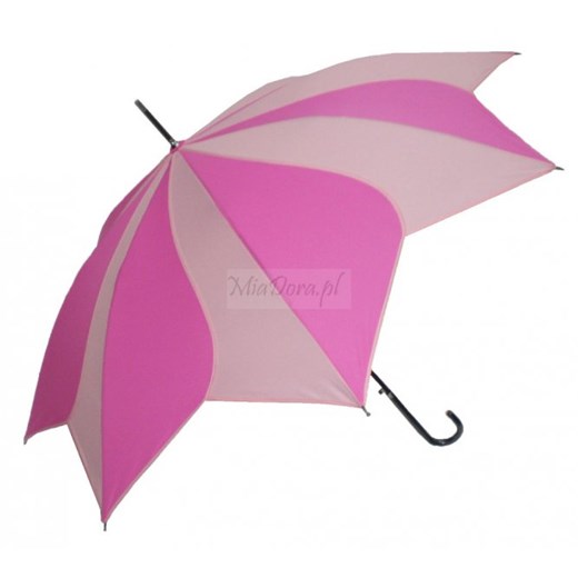 Swirl różowo - kremowa parasolka długa automat Soake rozowy  Parasole MiaDora.pl