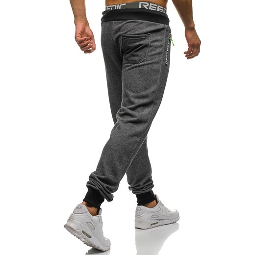 Spodnie męskie dresowe joggery czarne Denley 4419 Denley.pl  XL okazyjna cena Denley 