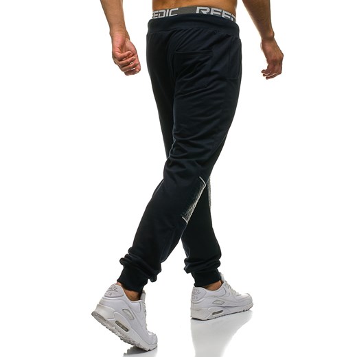 Spodnie męskie dresowe joggery granatowe Denley 3777  Denley.pl 2XL promocyjna cena Denley 