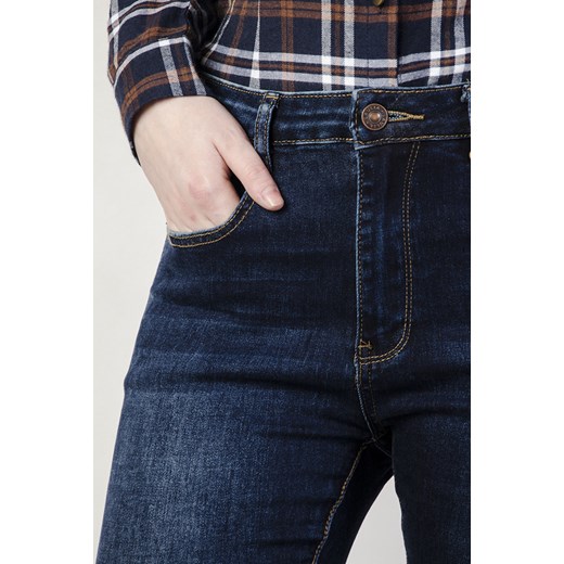 Rozmiary (L - 4 XL) Spodnie jeansowe ciemne z delikatnymi przetarciami  czarny XXL olika.com.pl