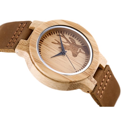 Drewniany zegarek (zx638a) - rozmiar damski  brazowy  TAYMA