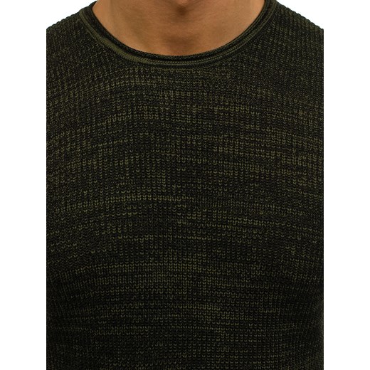 Długi sweter męski we wzory zielony Denley 9042  Denley.pl L promocyjna cena Denley 