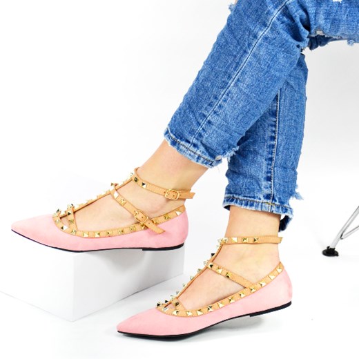 Baleriny z ćwiekami Valentino Dolce Moda niebieski