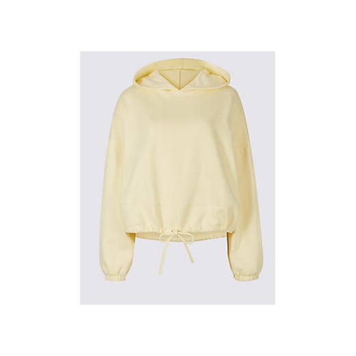 Cotton Rich Cropped Hoody Sweatshirt  Marks & Spencer bezowy  Marks&Spencer