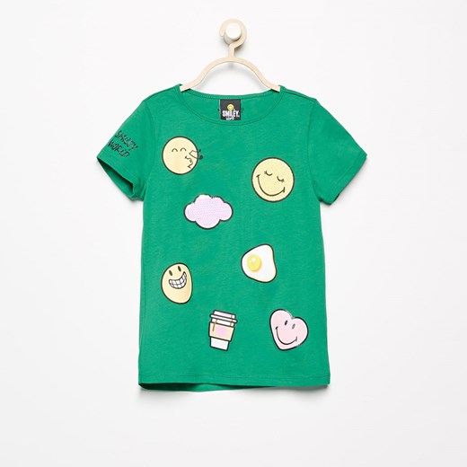 Reserved - T-shirt smiley world - Zielony zielony Reserved 104 