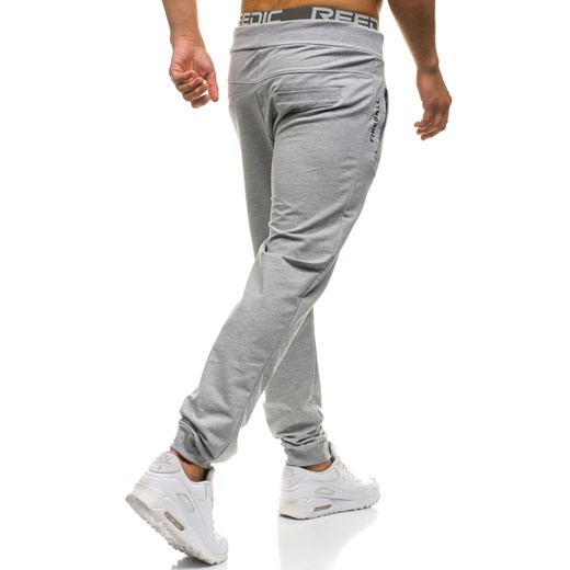 Spodnie męskie dresowe joggery szare Denley W2660  Denley.pl L Denley promocja 
