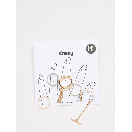 Sinsay - Zestaw pierścionków - Wielobarwn bialy Sinsay One Size Sinsay.