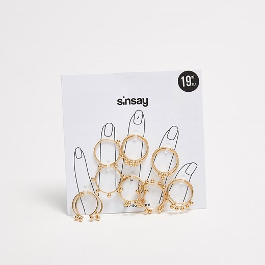Sinsay - Zestaw pierścionków - Beżowy Sinsay bezowy One Size Sinsay.