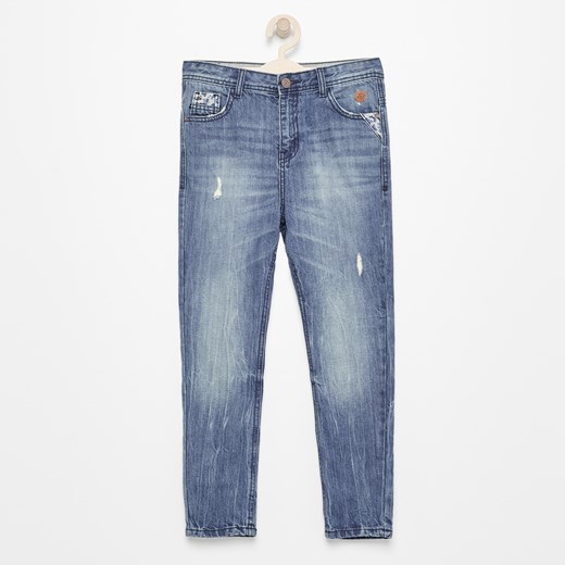 Reserved - Przecierane jeansy - Granatowy niebieski Reserved 140 Reserved.