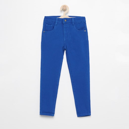 Reserved - Bawełniane spodnie slim fit - Niebieski niebieski Reserved 128 Reserved.