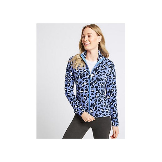 Leopard Print Fleece Jacket  niebieski Marks & Spencer  Marks&Spencer