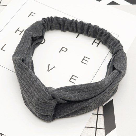 OPASKA DO WŁOSÓW WĘZEŁ TURBAN PRZEKŁADANA SZARA bialy blinkshop.pl