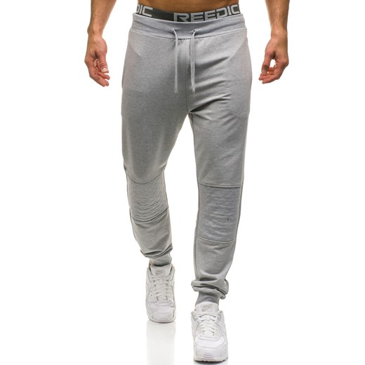 Spodnie męskie dresowe joggery szare Denley W2667  Denley.pl XL okazyjna cena Denley 