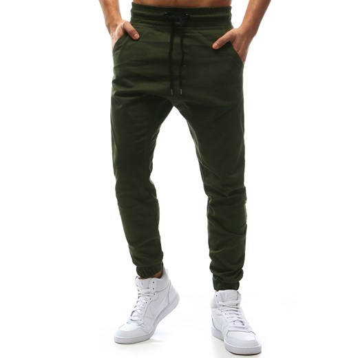 Spodnie męskie joggery khaki (ux1137) Dstreet czarny XL okazyjna cena  