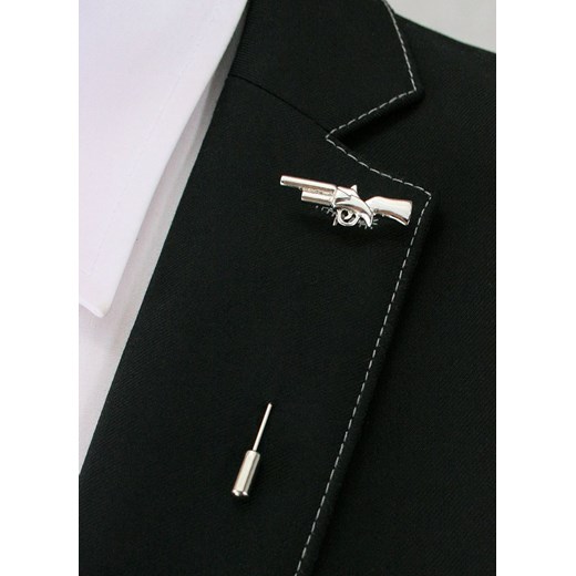 Wpinka do butonierki - pistolet BUTONALTS0028 czarny JegoSzafa.pl