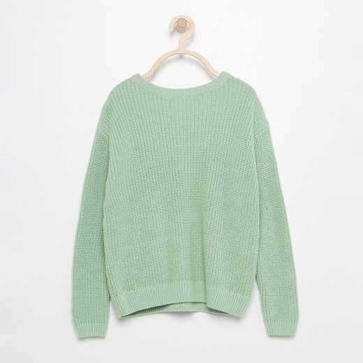 Reserved - Sweter ze sznurowaniem na plecach - Zielony