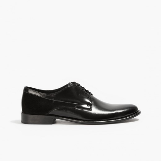 Czarne buty typu oxford z łączonych materiałów 7609-914