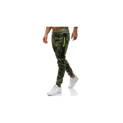 Spodnie męskie dresowe joggery moro-zielone Denley ML230 Denley.pl  2XL Denley wyprzedaż 