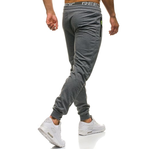 Spodnie męskie dresowe joggery ciemnoszare Denley JX9278  Denley.pl 3XL promocja Denley 