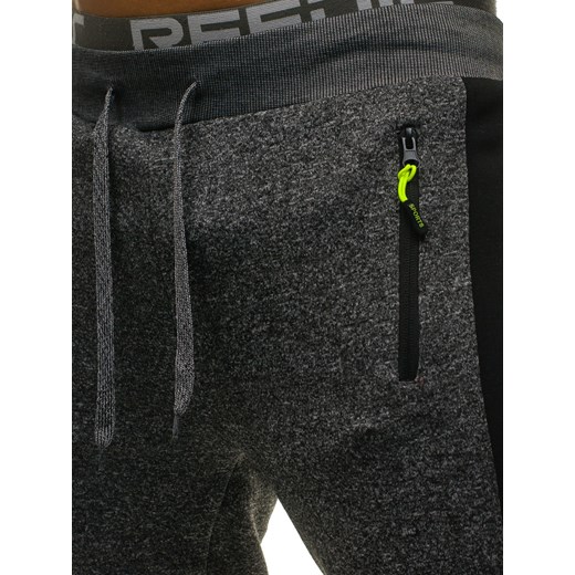 Spodnie męskie dresowe joggery grafitowe Denley JX8087  Denley.pl L Denley okazyjna cena 