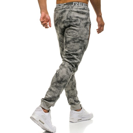 Spodnie męskie dresowe joggery szare Denley W1552  Denley.pl XL promocyjna cena Denley 