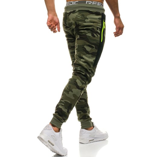 Spodnie męskie dresowe joggery moro-zielone Denley ML230 Denley.pl  2XL Denley okazja 