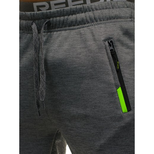 Spodnie męskie dresowe joggery szare Denley JX8113  Denley.pl XL wyprzedaż Denley 