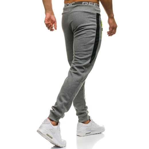 Spodnie męskie dresowe joggery szare Denley JX9296  Denley.pl 3XL wyprzedaż Denley 